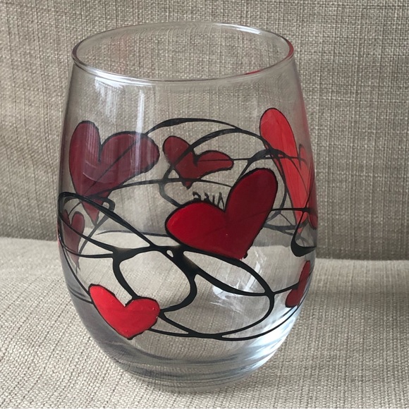Hand Painted Glass. Hearts. Amanda Lee - Picture 4 of 9